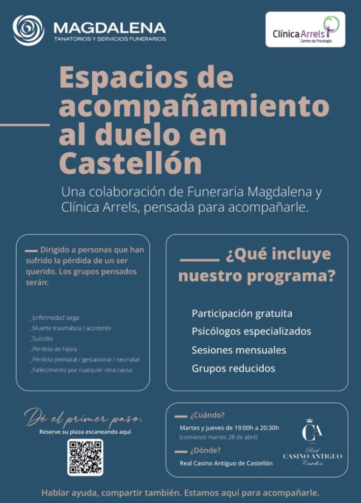 Espacios de acompañamiento al duelo en Castellón: un lugar seguro para transitar la pérdida